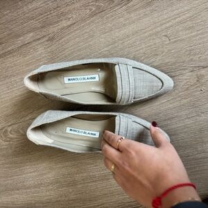 Manolo Blahnik Cream Flats for Women